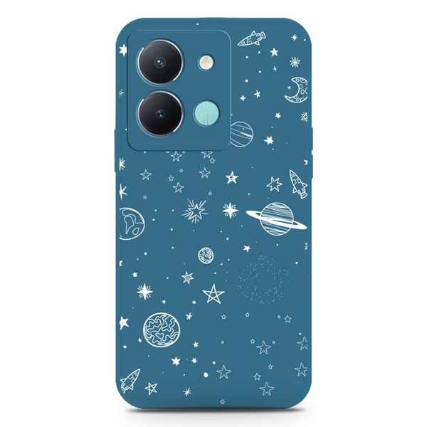 Stardust Dreams Design Soft Phone Case - Silica Gel Case - Blue - Vivo Y36 4G