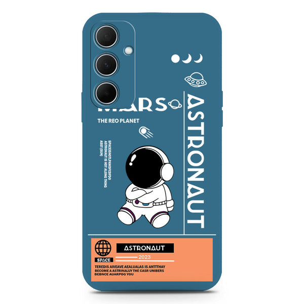 Astronaut Series Design Soft Phone Case - Silica Gel Case - Blue - Samsung Galaxy S24 FE