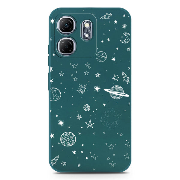 Stardust Dreams Design Soft Phone Case - Silica Gel Case - Darkgreen - Infinix Smart 9