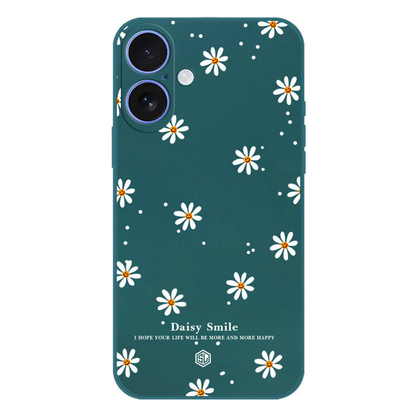 Daisy Smile Design Soft Phone Case - Silica Gel Case - Darkgreen - iPhone 16