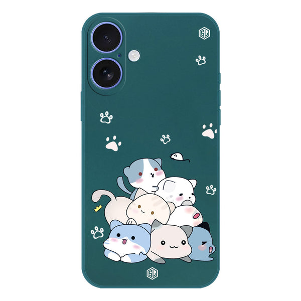 Cute Design Soft Phone Case - Silica Gel Case - Darkgreen - iPhone 16 Plus
