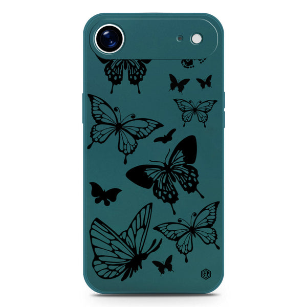 Cute Butterfly Design Soft Phone Case - Silica Gel Case - Darkgreen - iPhone 17 Air
