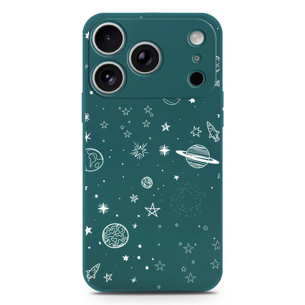 Stardust Dreams Design Soft Phone Case - Silica Gel Case - Darkgreen - iPhone 17 Pro Max