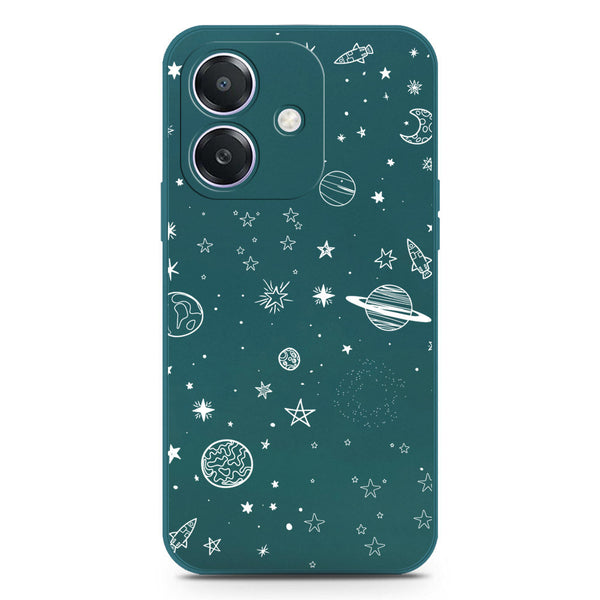 Stardust Dreams Design Soft Phone Case - Silica Gel Case - Darkgreen - Oppo A3 5G