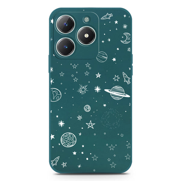 Stardust Dreams Design Soft Phone Case - Silica Gel Case - Darkgreen - Realme C63