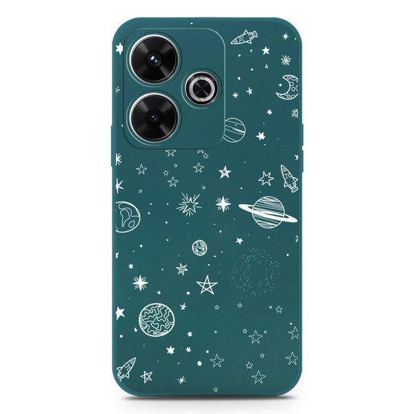 Stardust Dreams Design Soft Phone Case - Silica Gel Case - Darkgreen - Xiaomi Redmi Note 13R