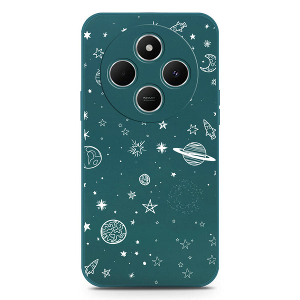 Stardust Dreams Design Soft Phone Case - Silica Gel Case - Darkgreen - Xiaomi Redmi 14R