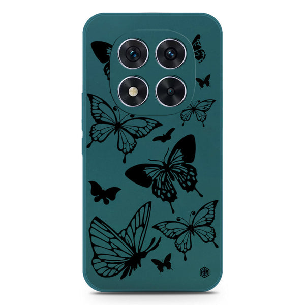 Cute Butterfly Design Soft Phone Case - Silica Gel Case - Darkgreen - Xiaomi Redmi Note 14 Pro Plus 5G