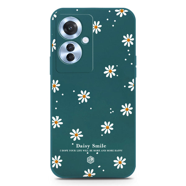 Daisy Smile Design Soft Phone Case - Silica Gel Case - Darkgreen - Oppo Reno 11F