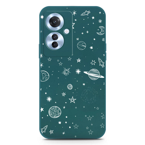 Stardust Dreams Design Soft Phone Case - Silica Gel Case - Darkgreen - Oppo Reno 11F
