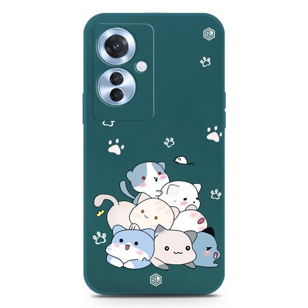 Cute Design Soft Phone Case - Silica Gel Case - Darkgreen - Oppo Reno 11F