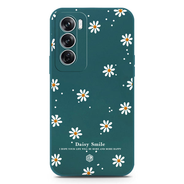 Daisy Smile Design Soft Phone Case - Silica Gel Case - Darkgreen - Oppo Reno 12