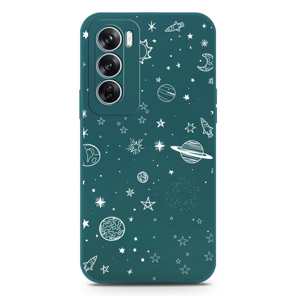 Stardust Dreams Design Soft Phone Case - Silica Gel Case - Darkgreen - Oppo Reno 12