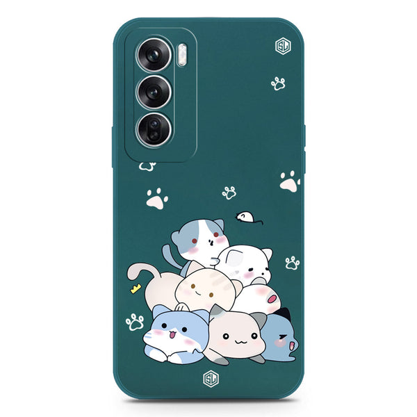Cute Design Soft Phone Case - Silica Gel Case - Darkgreen - Oppo Reno 12