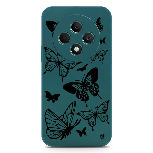 Cute Butterfly Design Soft Phone Case - Silica Gel Case - Darkgreen - Oppo F27