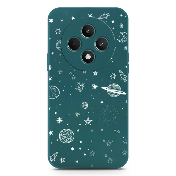 Stardust Dreams Design Soft Phone Case - Silica Gel Case - Darkgreen - Oppo Reno 12F