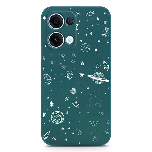 Stardust Dreams Design Soft Phone Case - Silica Gel Case - Darkgreen - Oppo Reno 13
