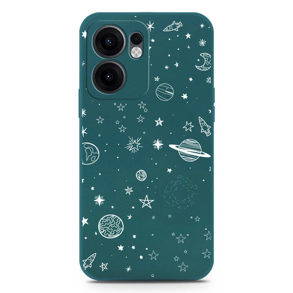 Stardust Dreams Design Soft Phone Case - Silica Gel Case - Darkgreen - Oppo Reno 13F 4G