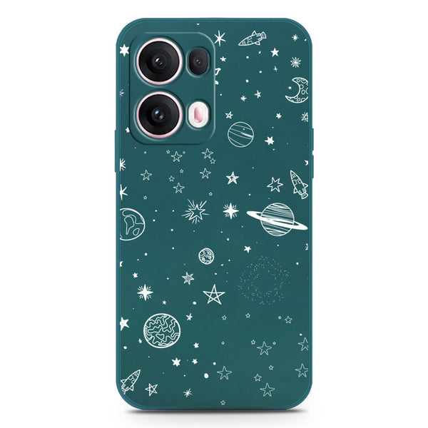 Stardust Dreams Design Soft Phone Case - Silica Gel Case - Darkgreen - Oppo Reno 13 Pro