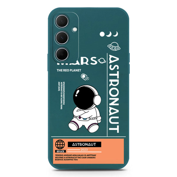 Astronaut Series Design Soft Phone Case - Silica Gel Case - Darkgreen - Samsung Galaxy S24 FE