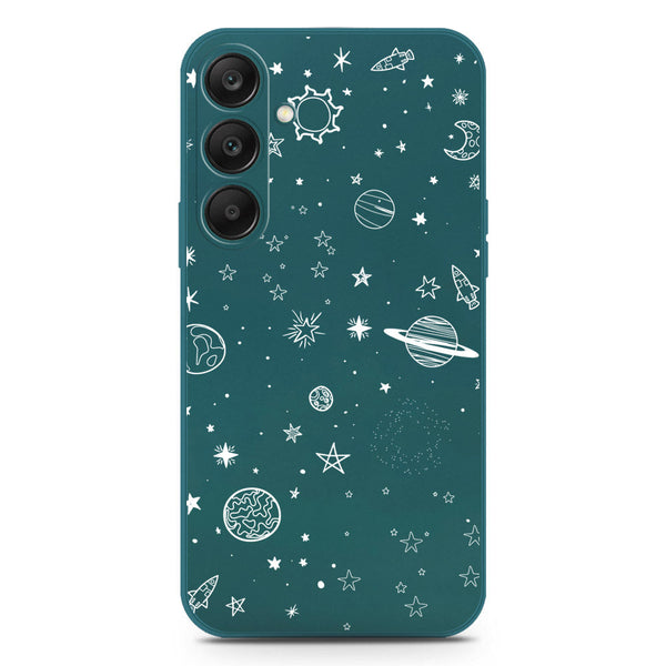 Stardust Dreams Design Soft Phone Case - Silica Gel Case - Darkgreen - Samsung Galaxy S25