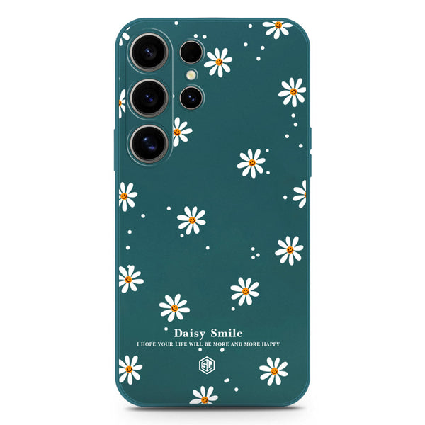 Daisy Smile Design Soft Phone Case - Silica Gel Case - Darkgreen - Samsung Galaxy S25 Ultra