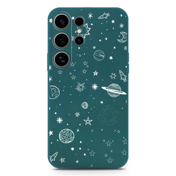 Stardust Dreams Design Soft Phone Case - Silica Gel Case - Darkgreen - Samsung Galaxy S25 Ultra