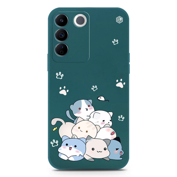 Daisy Smile Design Soft Phone Case - Silica Gel Case - Darkgreen - Vivo S16e