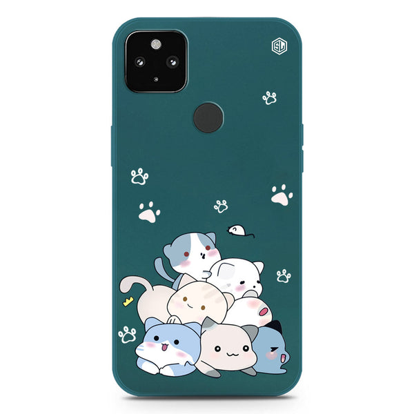 Daisy Smile Design Soft Phone Case - Silica Gel Case - Darkgreen - Google Pixel 5