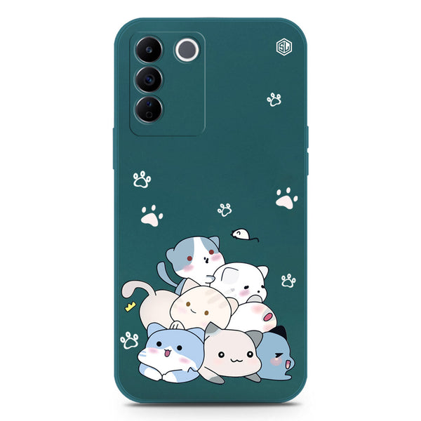 Daisy Smile Design Soft Phone Case - Silica Gel Case - Darkgreen - Vivo V27e