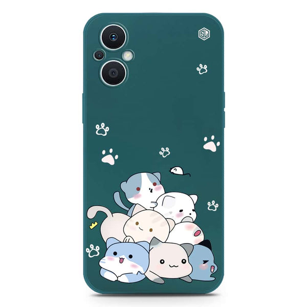 Cute Design Soft Phone Case - Silica Gel Case - Darkgreen - Oppo Reno 7 Lite