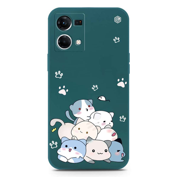 Cute Design Soft Phone Case - Silica Gel Case - Darkgreen - Oppo Reno 7 4G