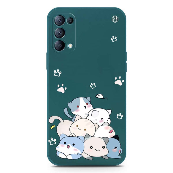 Cute Design Soft Phone Case - Silica Gel Case - Darkgreen - Oppo Reno 5 Pro 5G