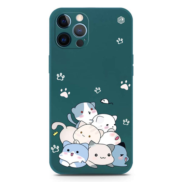 Cute Design Soft Phone Case - Silica Gel Case - Darkgreen - iPhone 12 Pro Max