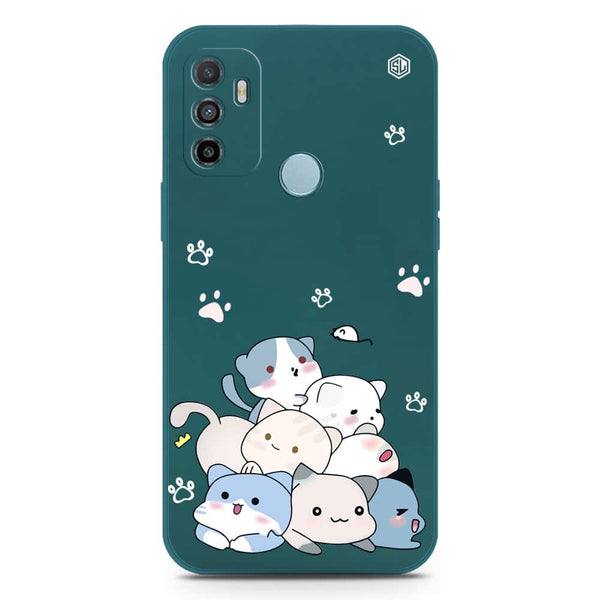 Cute Design Soft Phone Case - Silica Gel Case - Darkgreen - Oppo A53