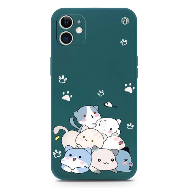 Cute Design Soft Phone Case - Silica Gel Case - Darkgreen - iPhone 12