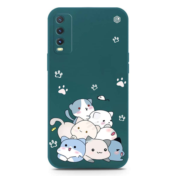 Cute Design Soft Phone Case - Silica Gel Case - Darkgreen - Vivo Y20