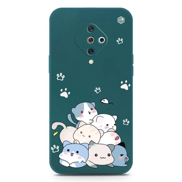 Cute Design Soft Phone Case - Silica Gel Case - Darkgreen - Vivo Y9s