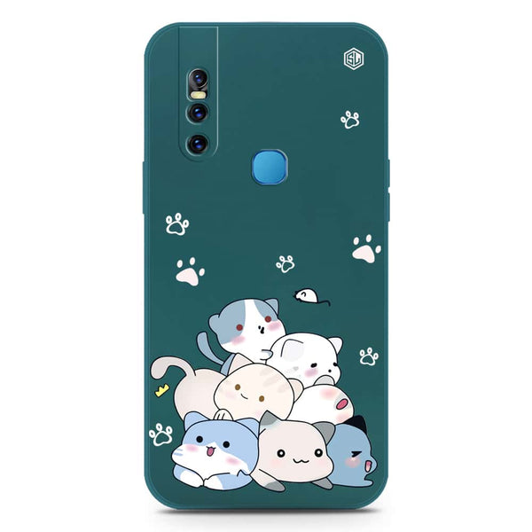 Cute Design Soft Phone Case - Silica Gel Case - Darkgreen - Vivo V15