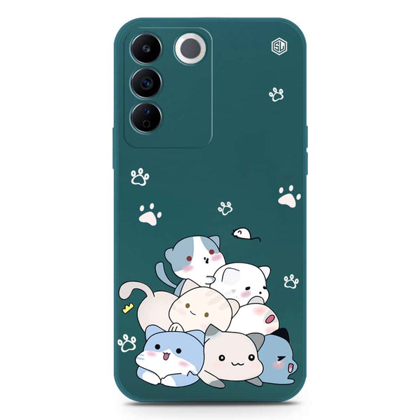 Cute Design Soft Phone Case - Silica Gel Case - Darkgreen - Vivo S16e