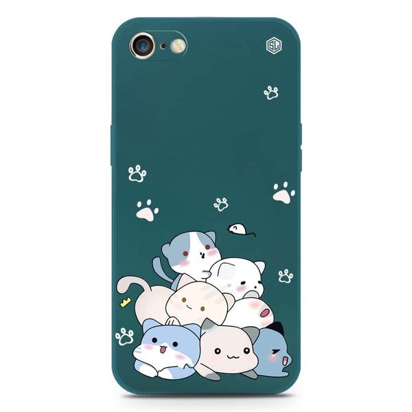Cute Design Soft Phone Case - Silica Gel Case - Darkgreen - iPhone 8 / 7