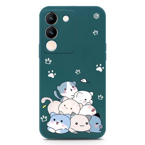 Cute Design Soft Phone Case - Silica Gel Case - Darkgreen - Vivo V29e