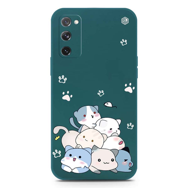 Cute Design Soft Phone Case - Silica Gel Case - Darkgreen - Samsung Galaxy S20 FE