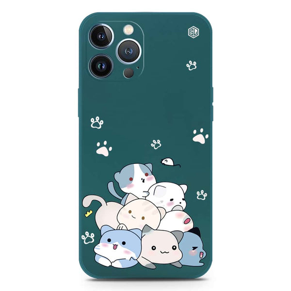 Cute Design Soft Phone Case - Silica Gel Case - Darkgreen - iPhone 13 Pro Max