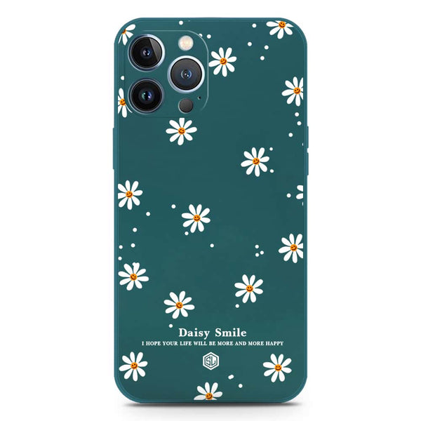 Daisy Smile Design Soft Phone Case - Silica Gel Case - Darkgreen - iPhone 13 Pro