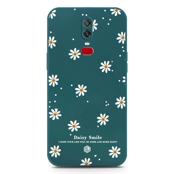 Daisy Smile Design Soft Phone Case - Silica Gel Case - Darkgreen - OnePlus 6