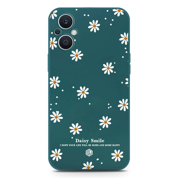 Daisy Smile Design Soft Phone Case - Silica Gel Case - Darkgreen - Oppo Reno 7 Lite