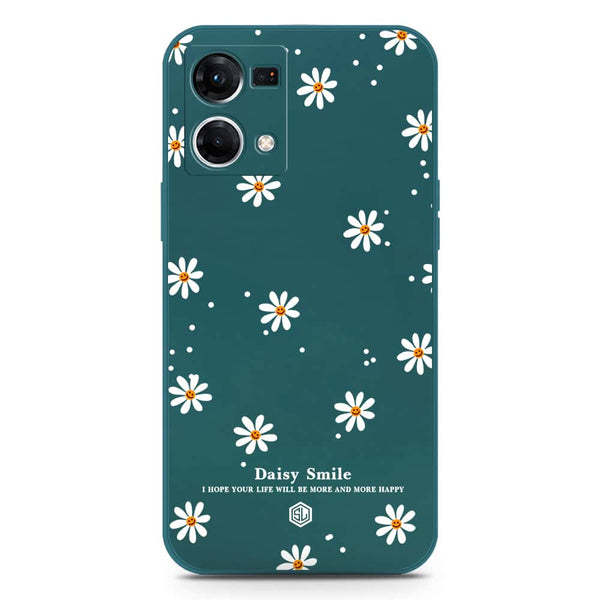 Daisy Smile Design Soft Phone Case - Silica Gel Case - Darkgreen - Oppo Reno 7 4G