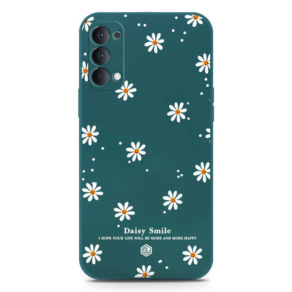 Daisy Smile Design Soft Phone Case - Silica Gel Case - Darkgreen - Oppo Reno 4 Pro 5G