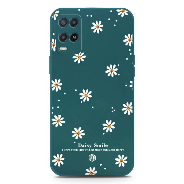 Daisy Smile Design Soft Phone Case - Silica Gel Case - Darkgreen - Oppo A55 5G